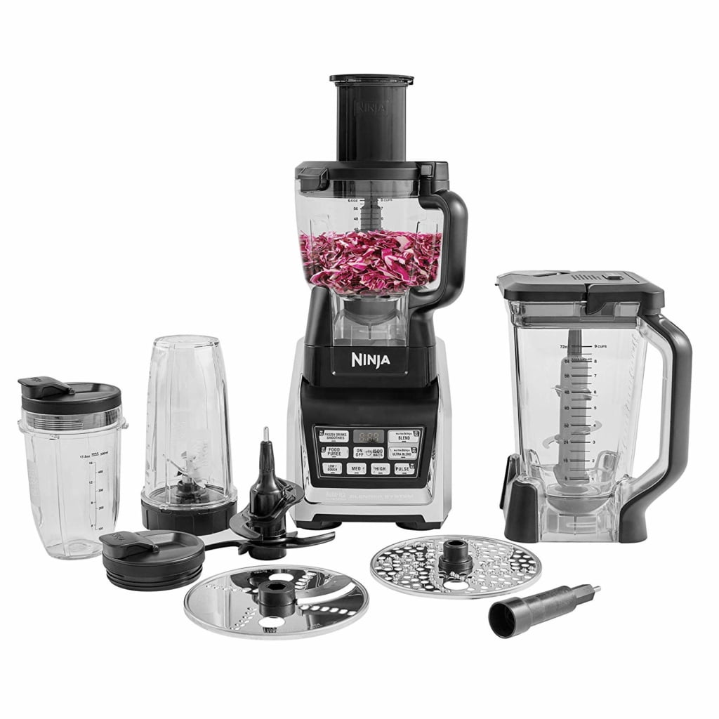 Ninja Food Processor [BL682UK2] Auto-iQ, 1500 W, Black and Silver