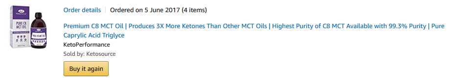 mct oil order history