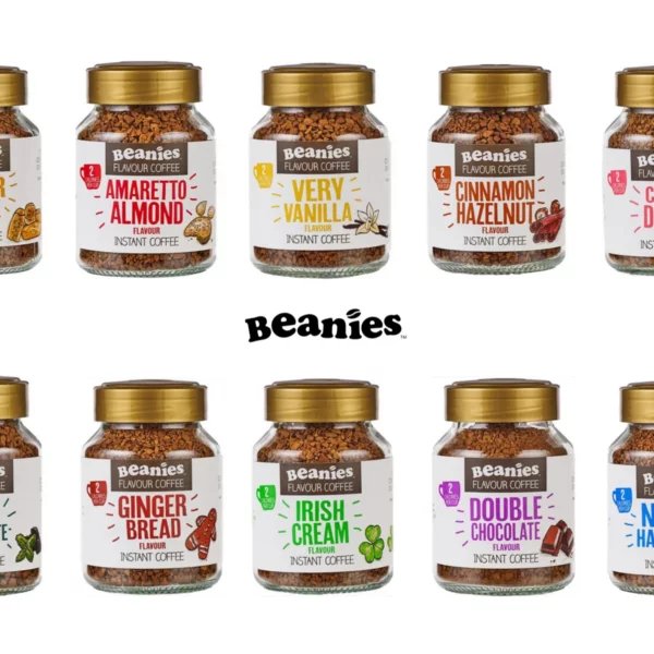 beanies flavour co instant coffee jars