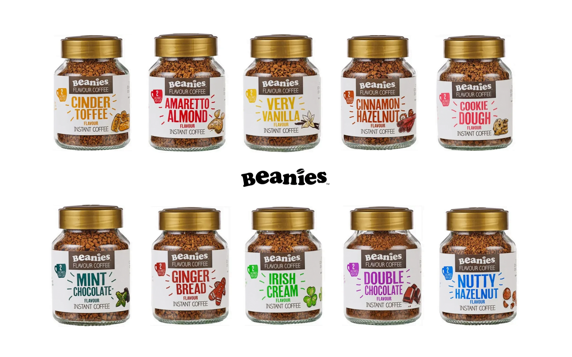 beanies flavour co instant coffee jars