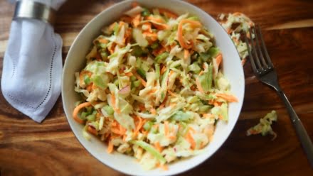 keto coleslaw in a bowl