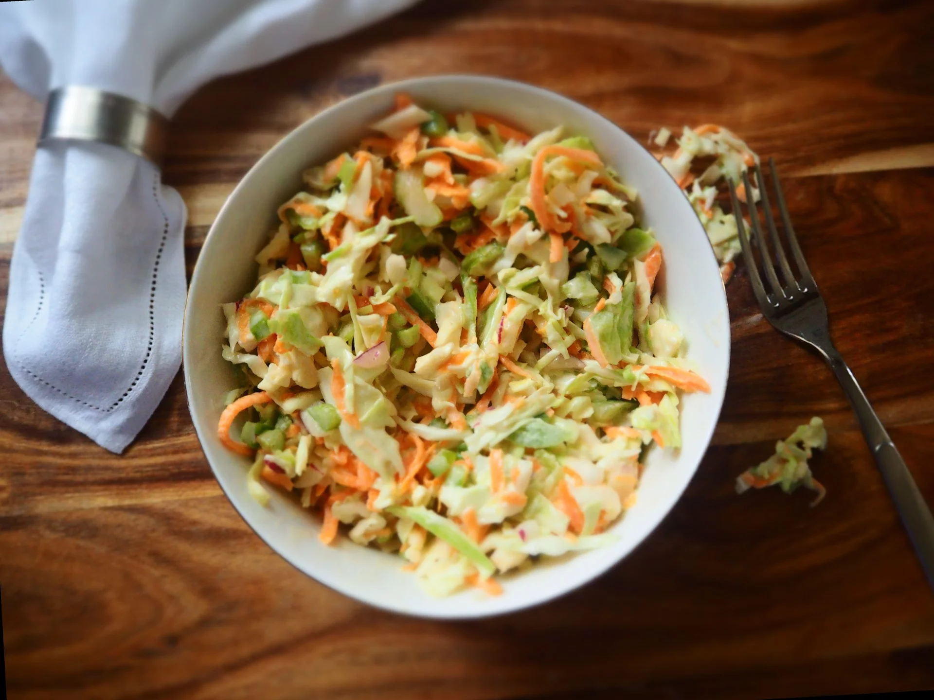 keto coleslaw in a bowl