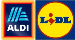 Aldi and Lidl company logos