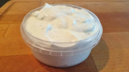 keto garlic aioli in tub