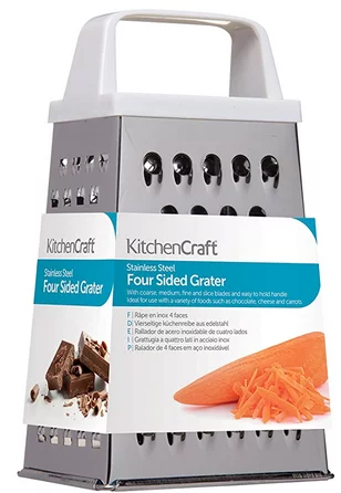 KitchenCraft Stainless Steel Multi-Purpose Box Grater, 15 cm (6") 