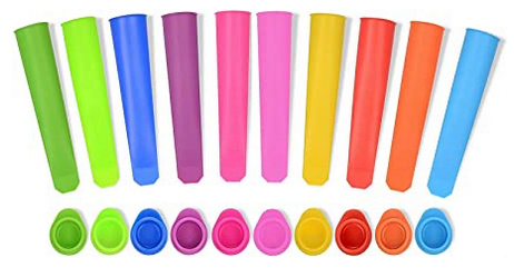 iNeibo Kitchen 10 Pack Silicone Popsicle Mold -Ice Pop Mould, Ice Lolly Molds with Lids, Food Grade, BPA Free - Popsicle Maker For Your Kids (Pack of 10, Colorful) 