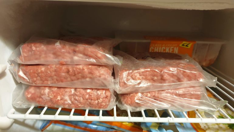 turkey mince in the freezer