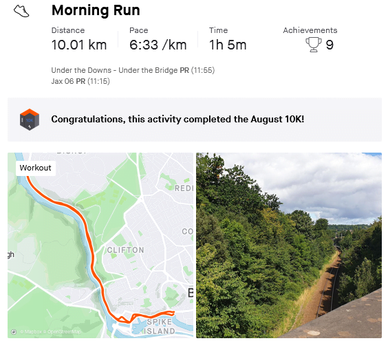 Strava 10km run