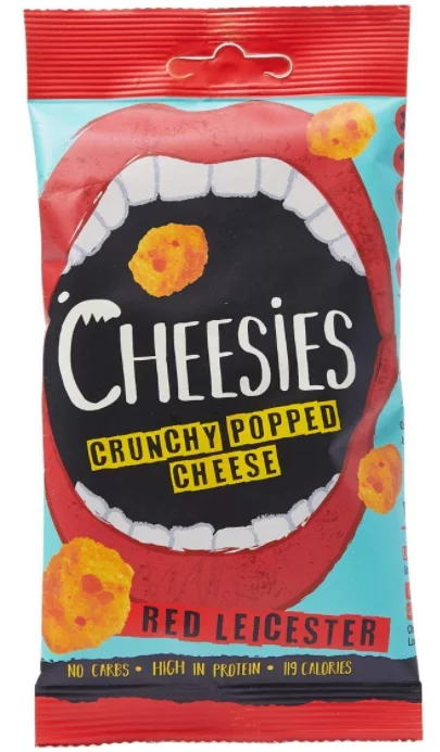 Cheesies Crunchy Popped Cheese Snack, Red Leicester