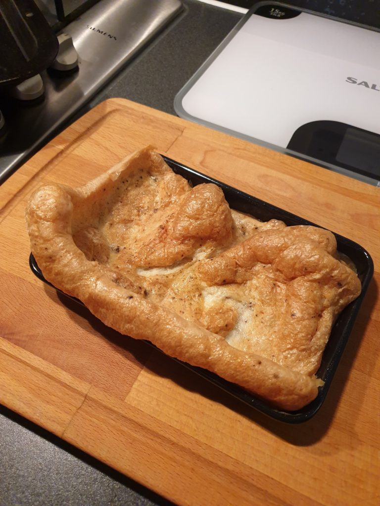 Keto Yorkshire pudding in tray