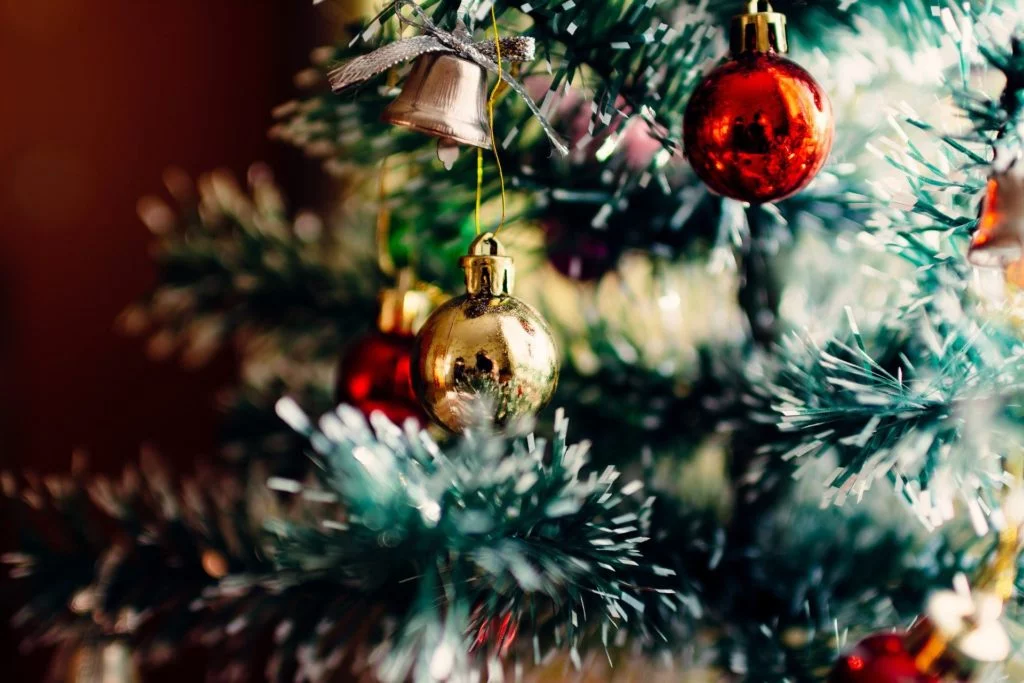 baubles on Christmas tree