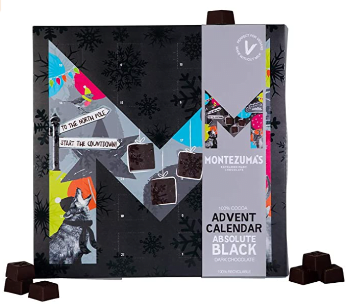 Montezuma's Christmas, Absolute Black 100% Cocoa Dark Chocolate Advent Calendar