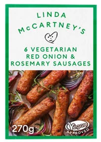Linda McCartney's 6 Vegan & Vegetarian Red Onion & Rosemary Sausages