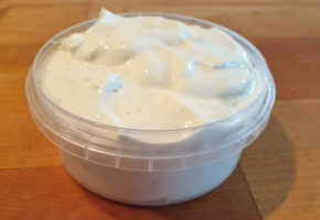 keto garlic aioli in tub